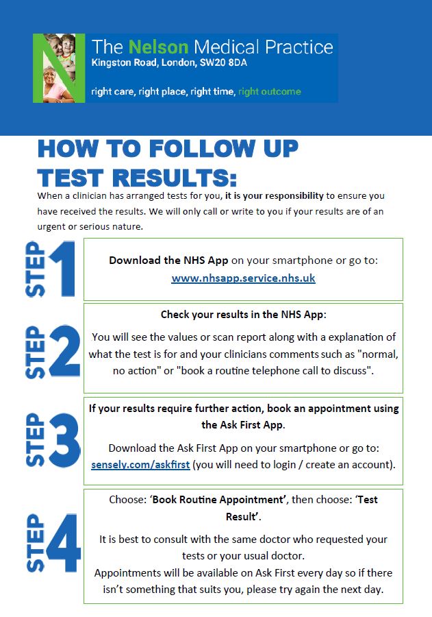 How to follow up test results